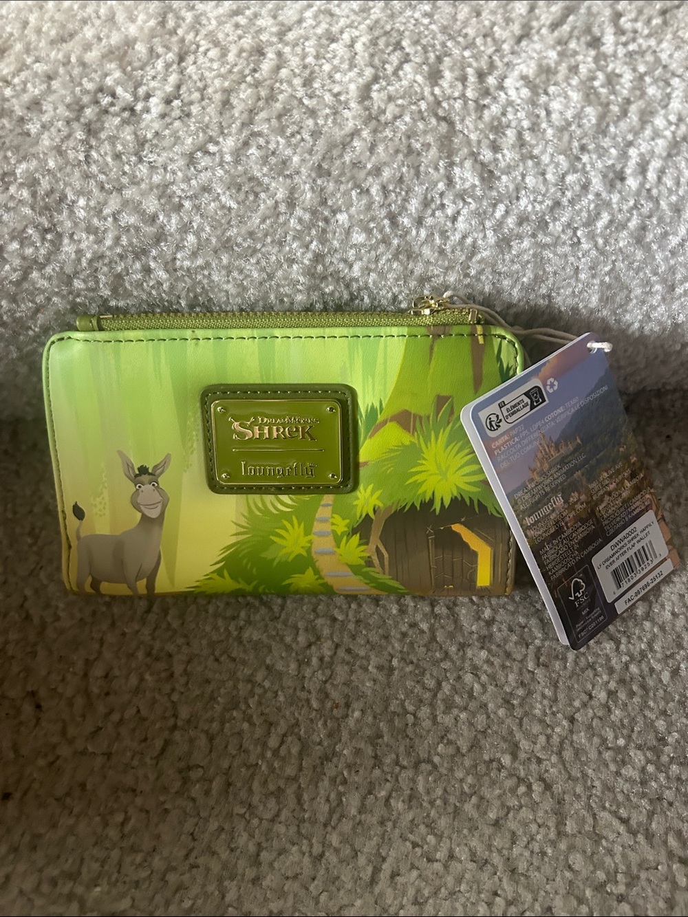 Loungefly Shrek Happily Ever After Flap Wallet featuring Shrek and Fiona - Picture 2 of 3